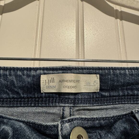 J Jill Cropped Embroidered Jeans Size 8 - Picture 3 of 5